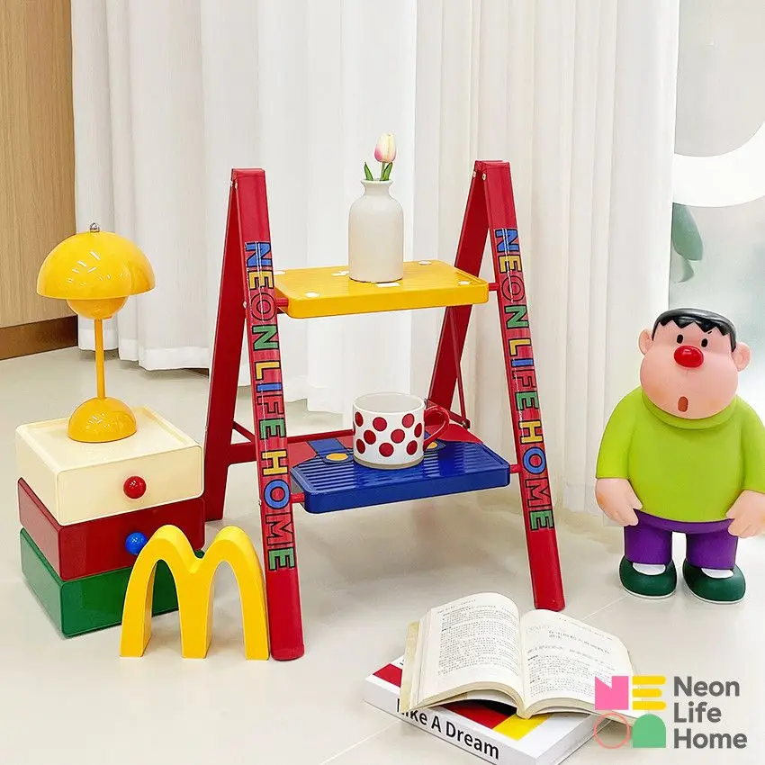 

Folding Ladder Household Ladder Move House Red Telescopic Thickened Herringbones Ladder Indoor Multi-functional Stair Stool