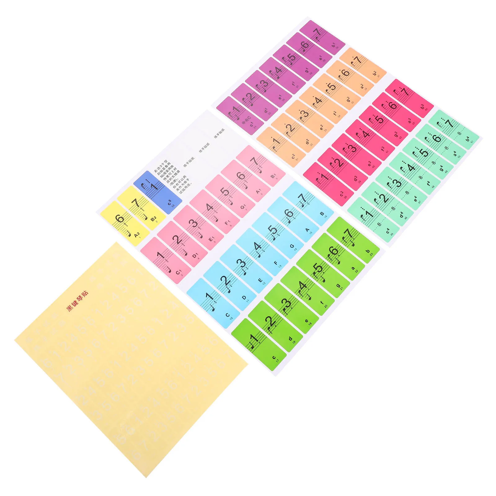 2 قطعة ملصق البيانو مقاوم للماء مضاد للعرق سهل التركيب إزالة دائم ممارسة المعونة للمبتدئين ملصق البيانو التسمية #4