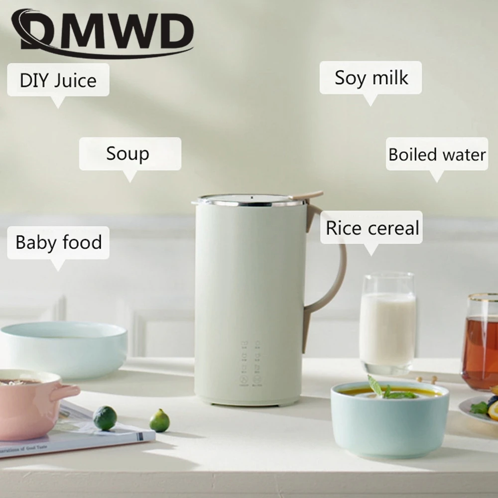 DMWD Household Soymilk Machine 600ML Fruit Juicer Automatic Vegetable Extractor Food Blender Filter Free Soup Pot Tea Maker 220V