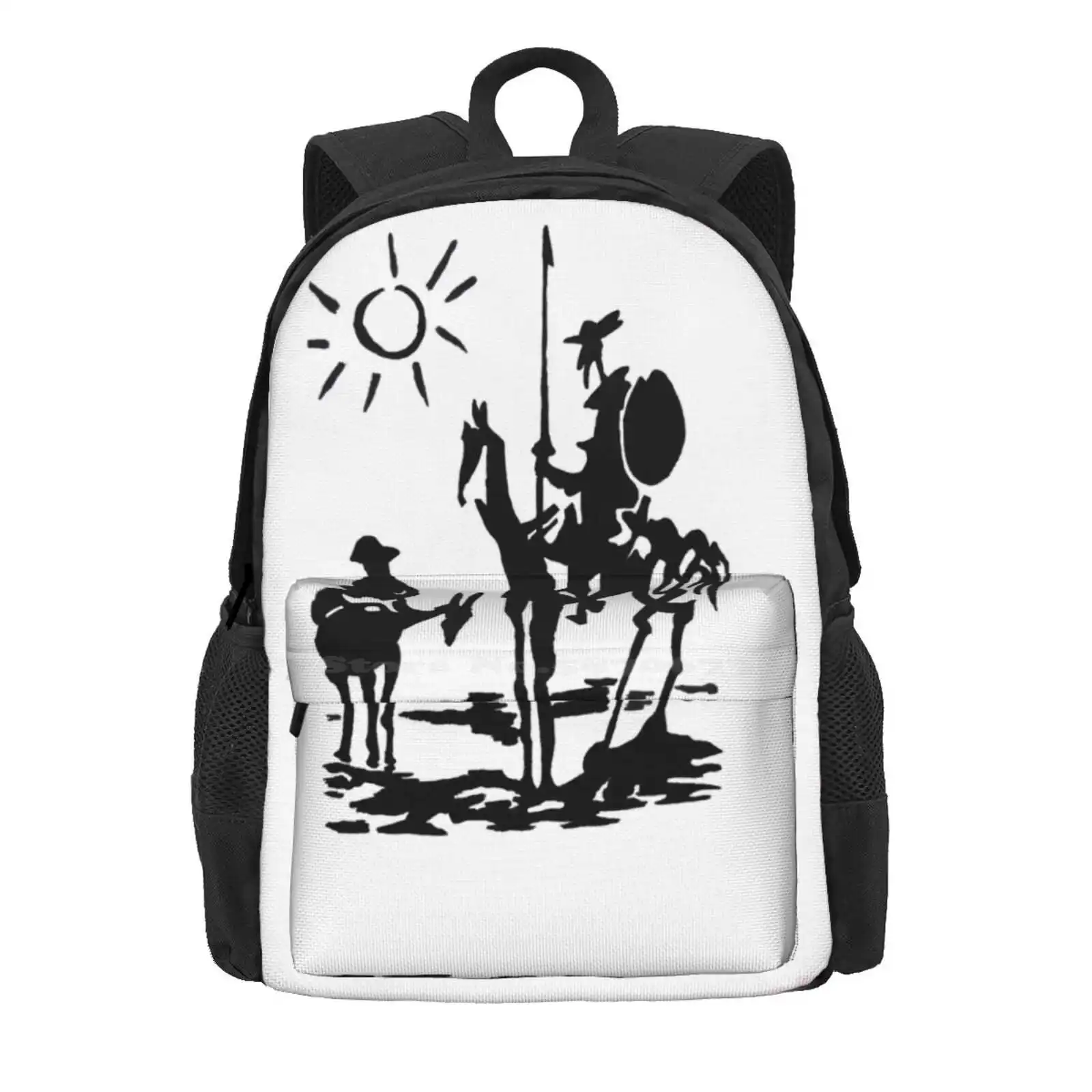 Don Q -A Variation Of A Theme Hot Sale Schoolbag Backpack Fashion Bags Don Q Black And White Classic