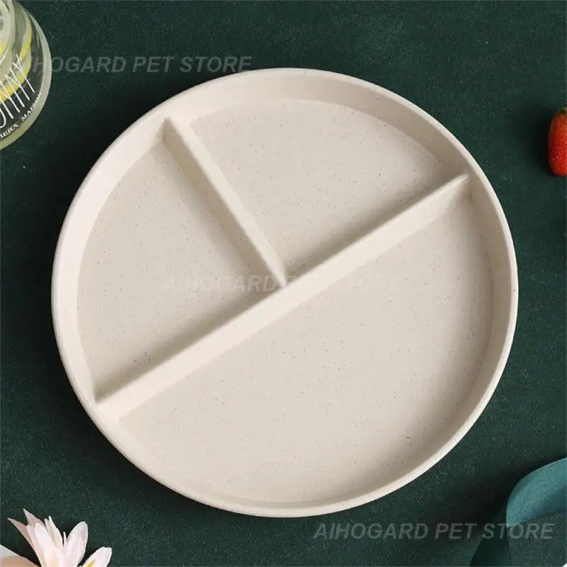 2/4PCS Divided Dish In 3 Diet Reusable Round Dinner Plate Kitchen Dinnerware Portion Plates for Adults 3 Compartments Microwave