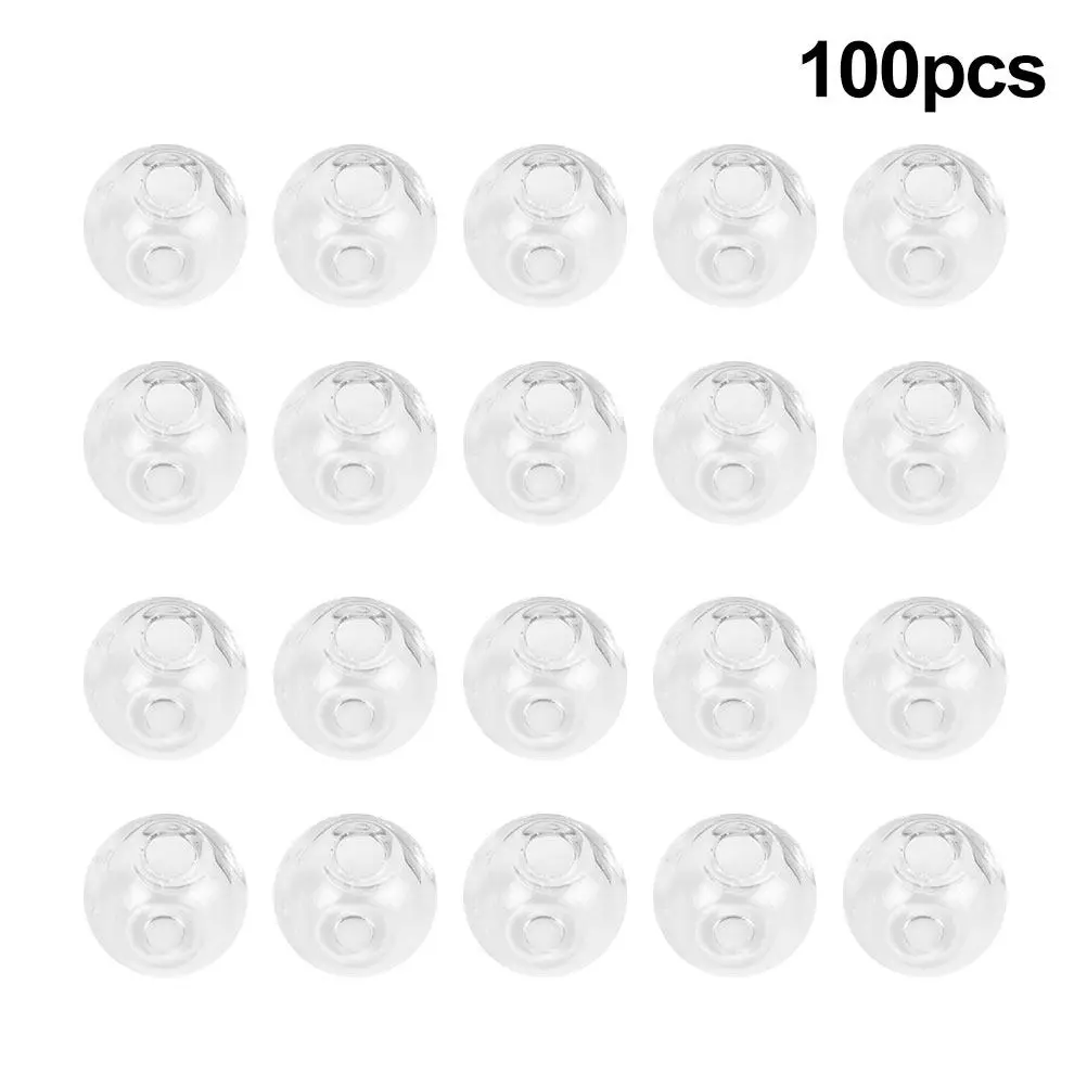100Pcs 12Mm Glass Sphere Beads Hollow Drill Hole DIY Jewelry Accessories for Necklace Bracelet Dangle Sweater Chain Cellphone