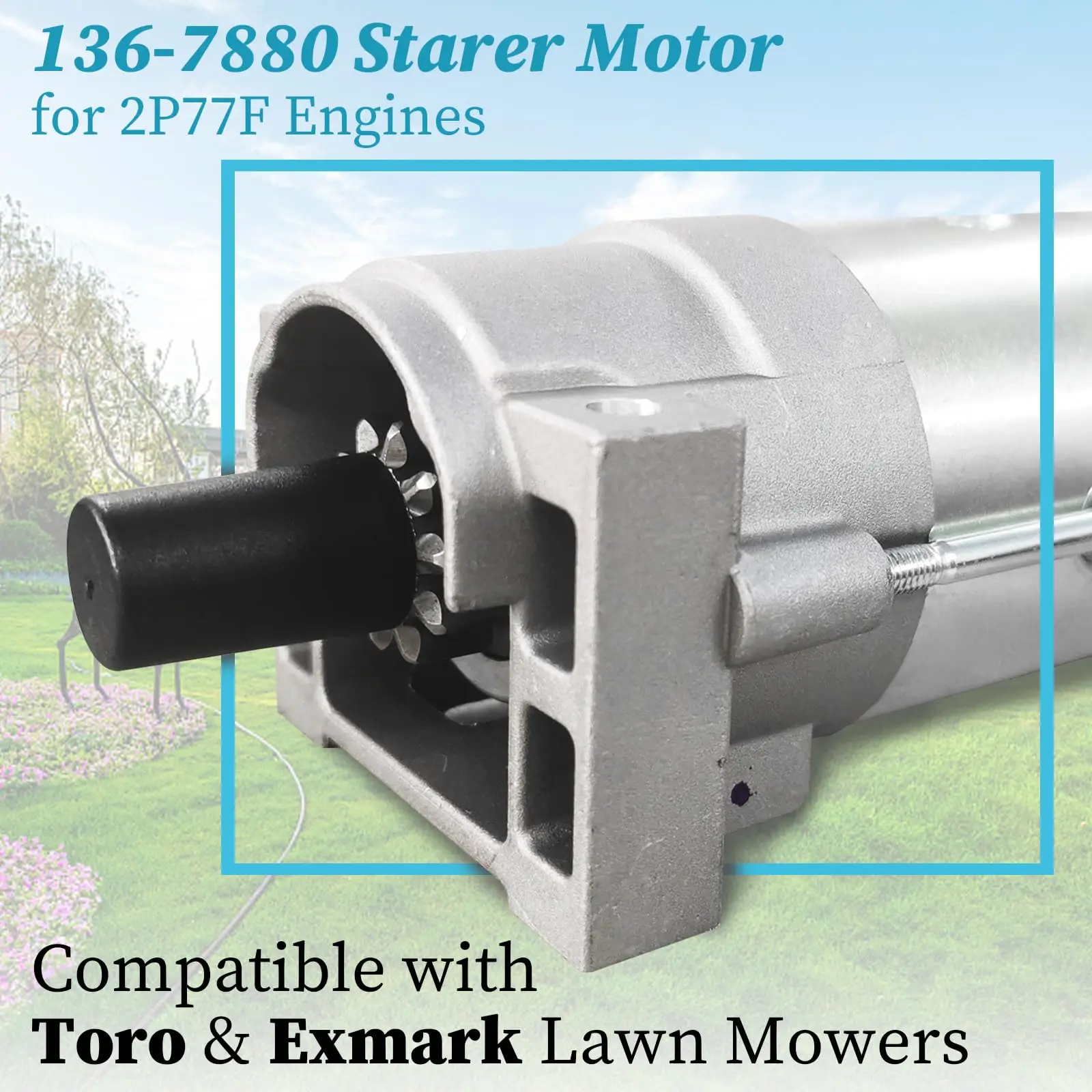 136-7880 Starter Motor Replacement for Toro Exmark Timecutter Titan HD Z Master Quest Radius E-Series S-Series Lawn Mowers