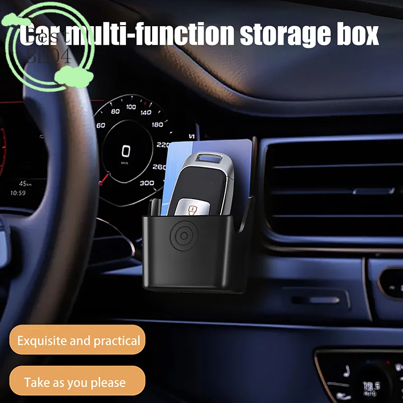 (BBQ4)Universal Car Key Holder Clip Car Interior Storage Box Dashboard Organizer Adhesive Mount For Card Key Rack
