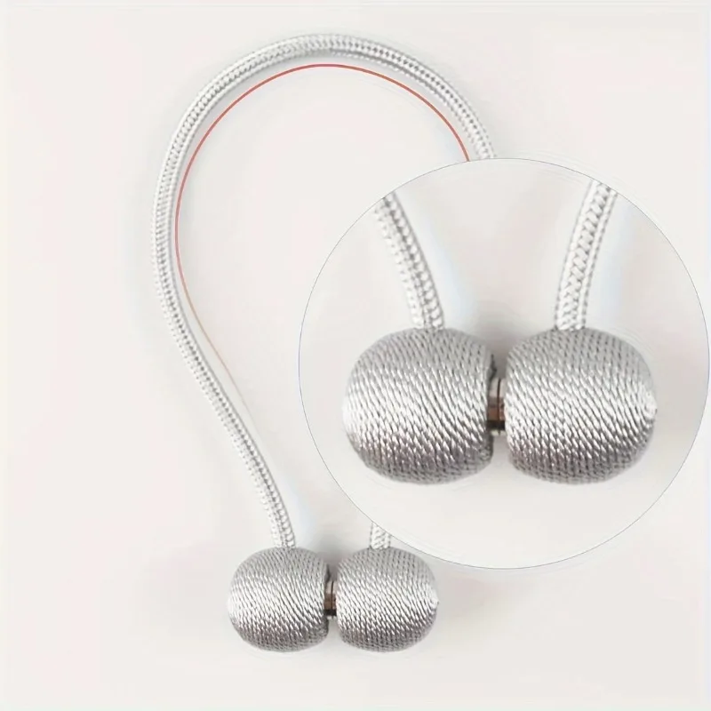 2pcs/pair Magnetic Curtain Tiebacks, Earphone Design Curtain Holdbacks, Bathroom Shower Curtain Accessories