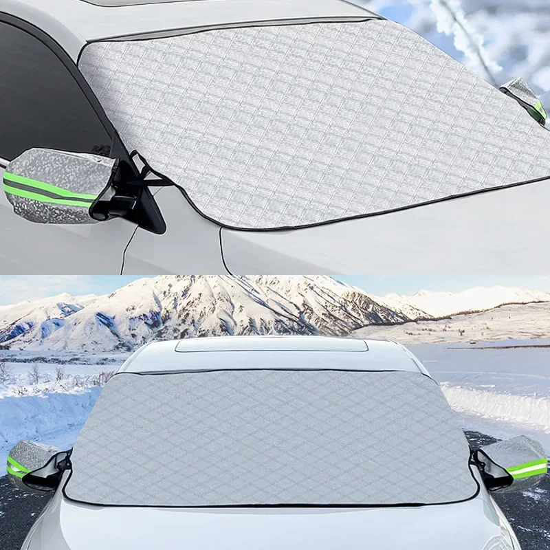 Universal Car Sun Shade Front Windscreen Cover with Earmuff Sunshade Winter Snow Ice Shiled Windshield Snow Waterproof Protector