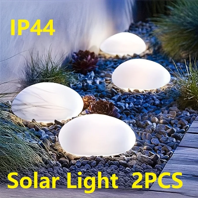 Solar Cobblestone Lights Outdoor IP65 Waterproof Glow Stone Shape Lamp Garden Landscape Night Lights for Lawn Patio Path Decor