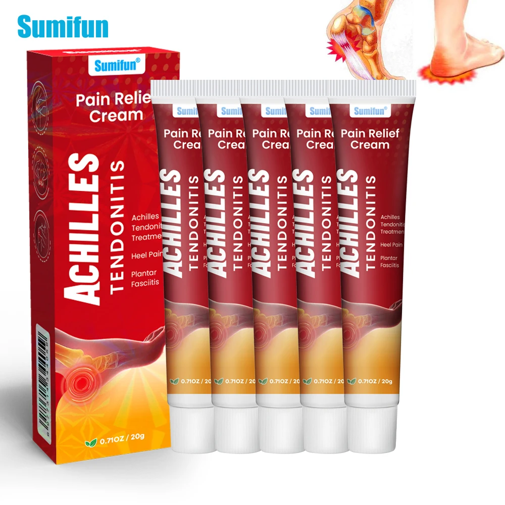 1/2/3/4/5Pcs Sumifun Heel Pain Relief Cream Achilles Tendonitis Ointment Plantar Spur Ankle Sprain Ache Massage Care Plaster 20g