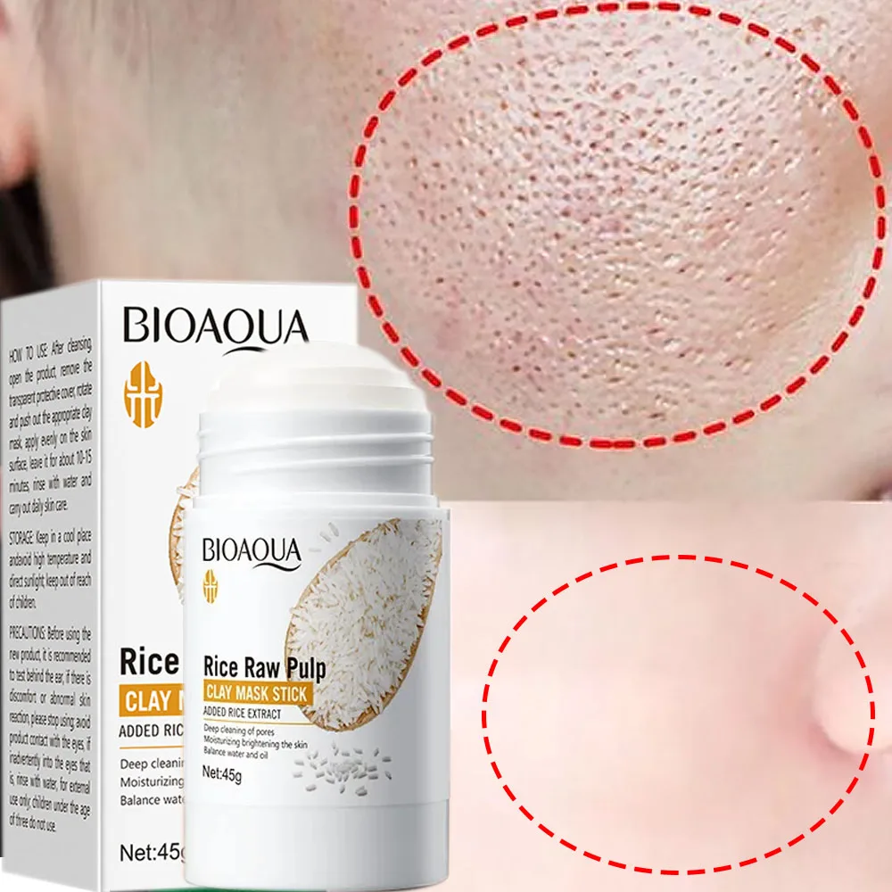 

White Rice Face Mask Stick Mud Facial Masks For Deep Cleaning,Acne Removal,Blackhead Removal Moisturizing Mask Face Skin Care