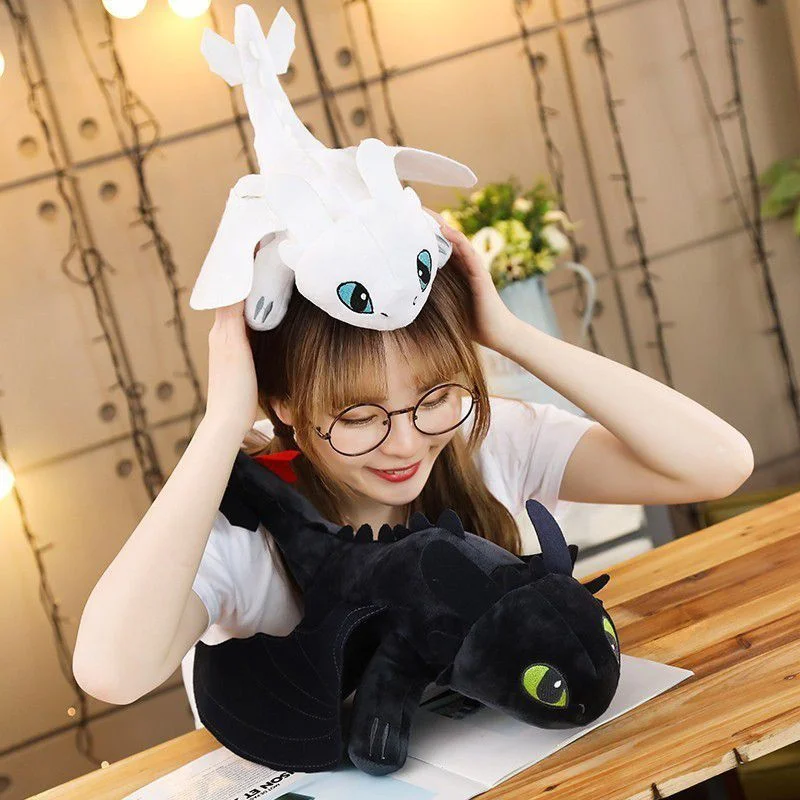 20-65cm Plushies Dragon Toys Kawaii White Black Dinosaurs Animal Stuffed Plush Toys In Stock Plush Kid Birthday Gifts for Kids