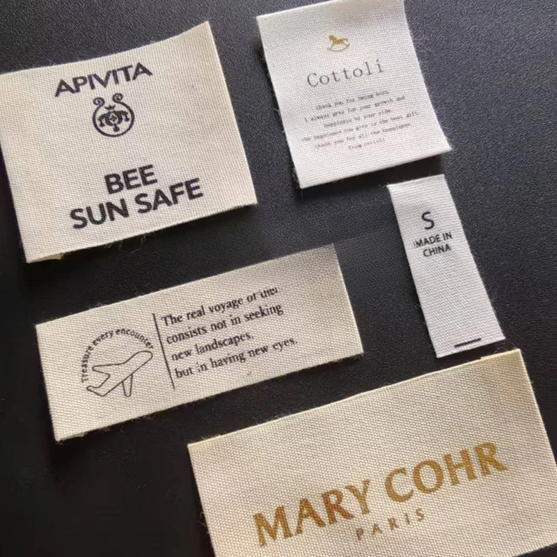 

Низкий минимальный заказ, хлопковые этикетки с принтом, 100 шт./200 шт., мягкие этикетки 2x5 см для одежды, сумок, шапок, домашнего текстиля, плюшевых игрушек