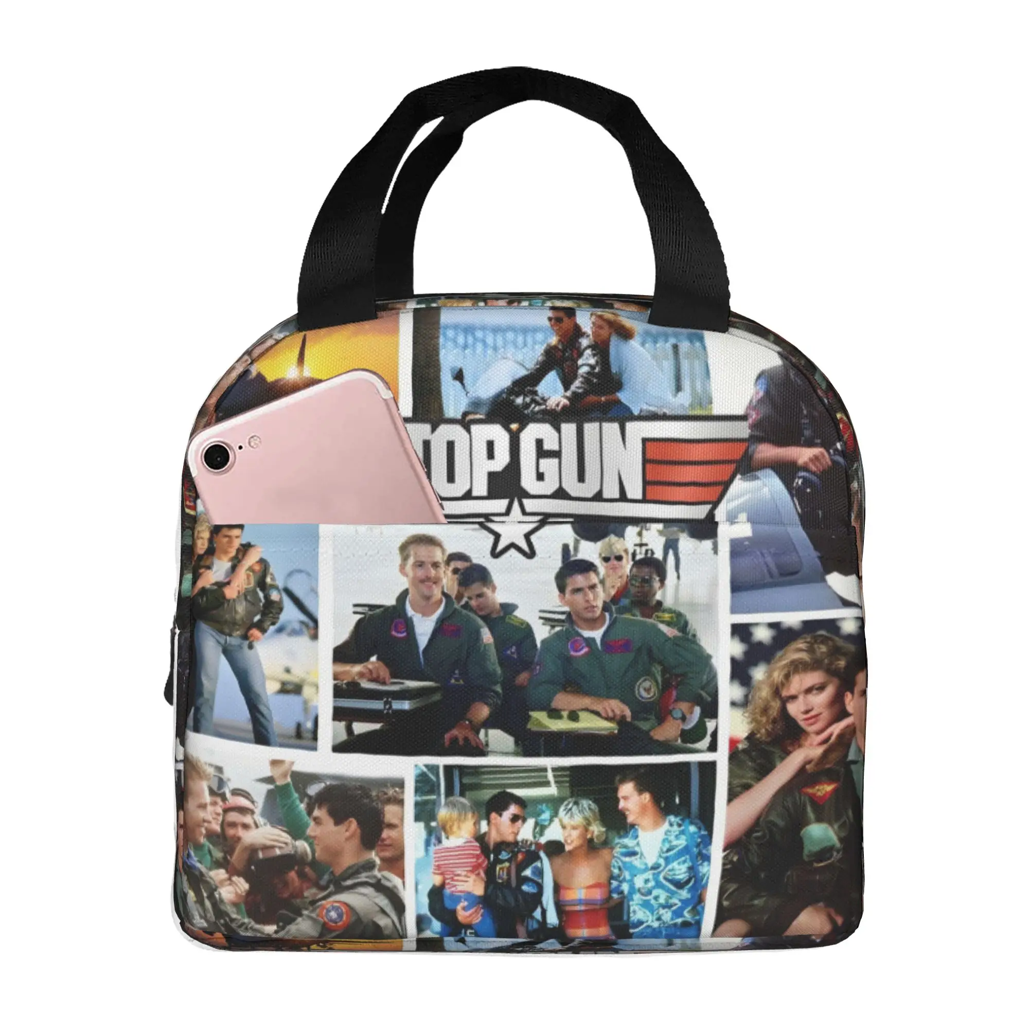 Air Force Fighter Jets Top Gun  Lunch Bag Men Women Maverick Film Cooler Warm Insulated Lunch Boxes for School