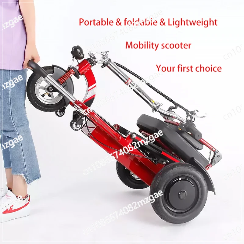 Motor electric tricycle motor vehicle portable folding light mobile vehicle