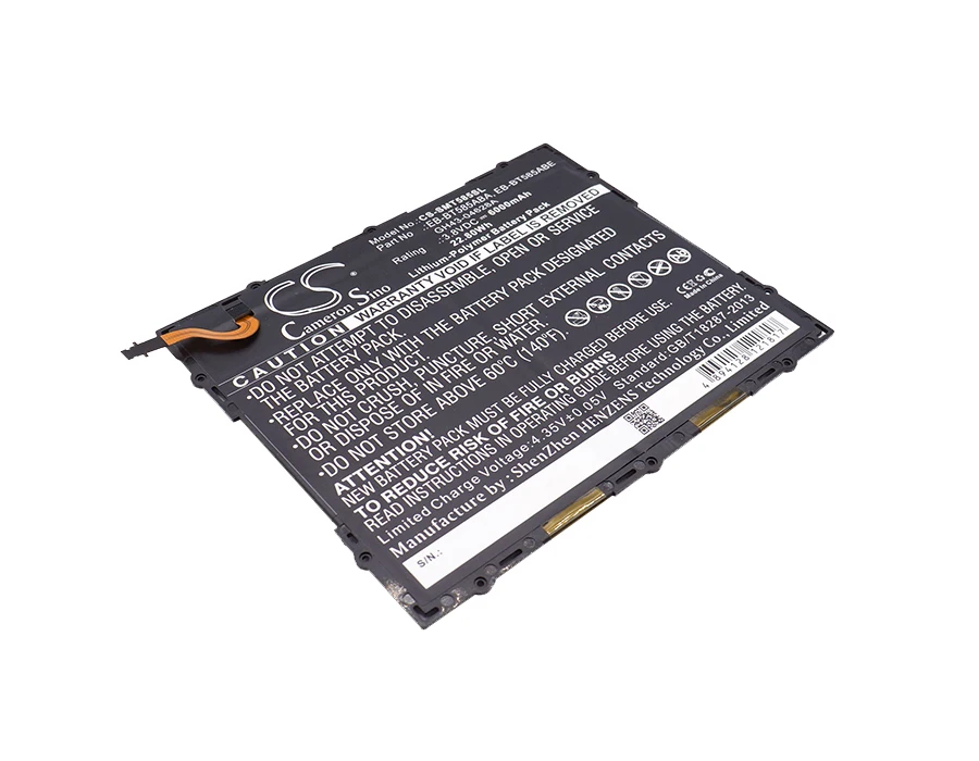 Cameron Sino Battery For Samsung EB-BT585ABE Galaxy Tab A 10.1 2016 WiFi,Galaxy Tab E 10.1 6000mAh / 22.80Wh