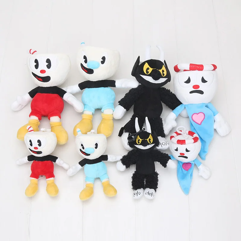 15cm-28cm Game Cuphead Plush Toy Mugman the Devil Legendary Chalice King Dice Stuffed toys plush doll Cuphead keyrings pendant