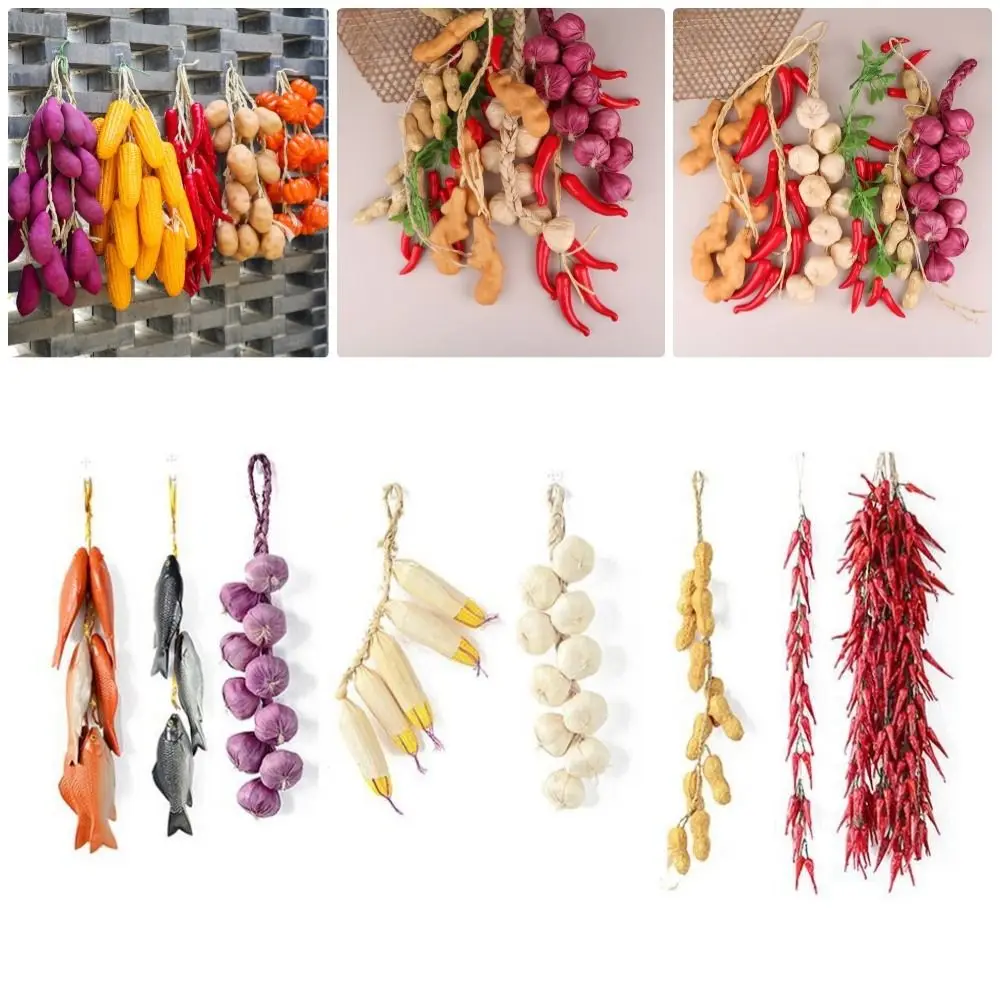 1Bunch Colorful Simulation Foam Vegetables Fake Corn Hanging Hanging Artificial String Photography Props