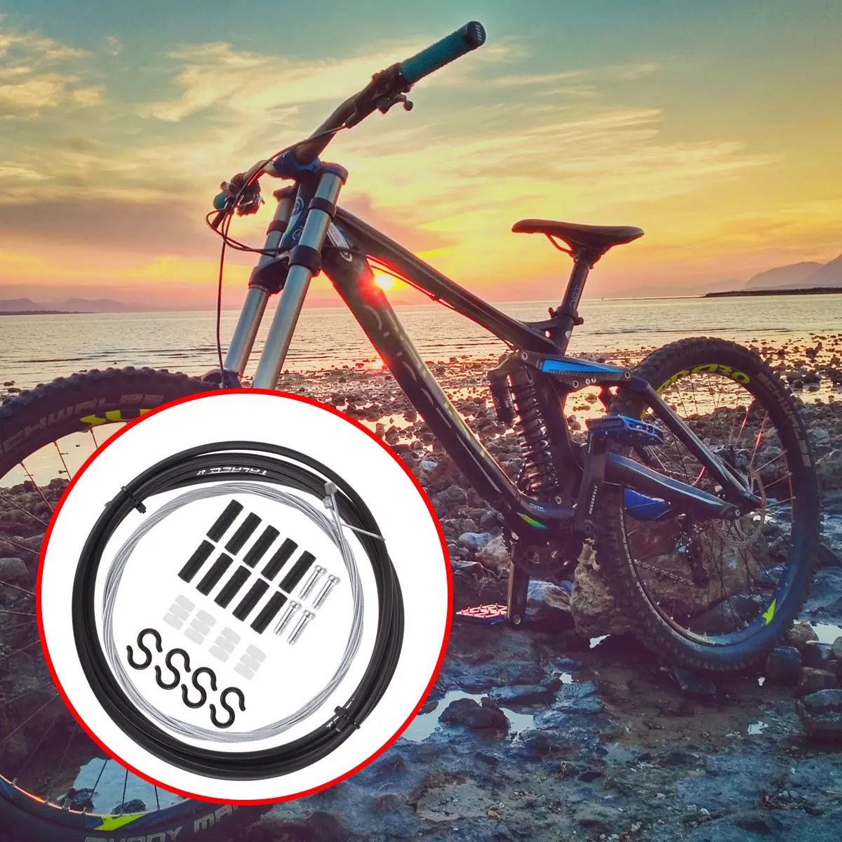 

1 set 1 Set Road Mountain Brake Bike Durable Derailleur Wire Line Repair Shifting Wire Derailleur Cable Cable Line Black