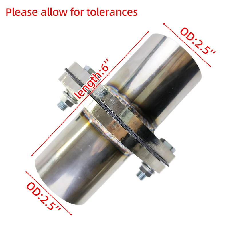 2.5''OD Quick Fix Exhaust Spring Bolt Flange Repair Pipe Kit 2/3 Bolts 2.5 Inch Stainless Steel 2 Bolt Exhaust Flange Pipe