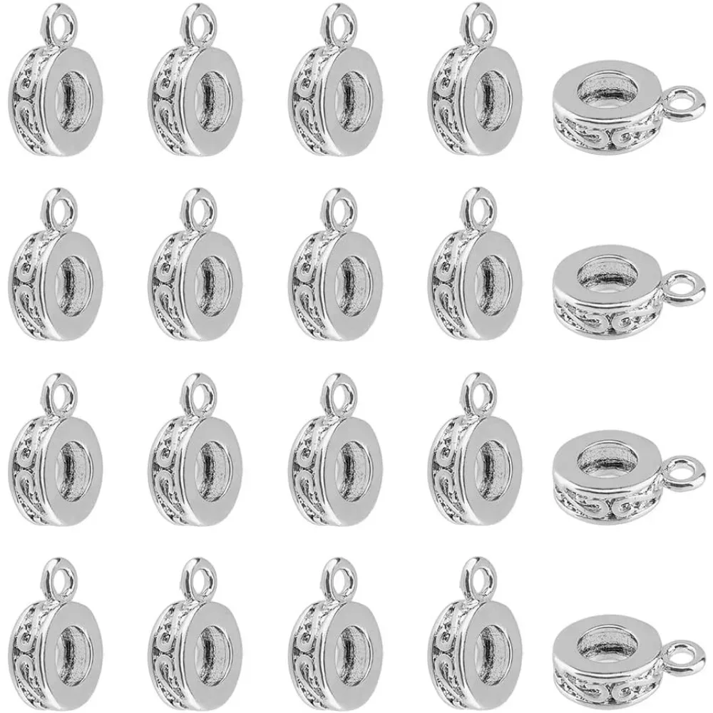 

Brass Hanger Links Donut Charm Links Pendant Bail Carrier Beads for Dangle Jewelry Necklace Bracelet Making making kit