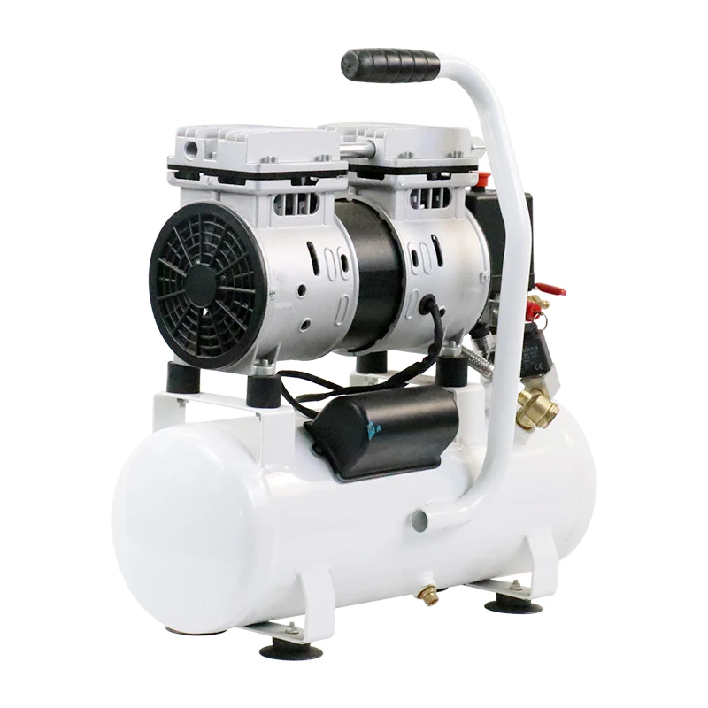 Professional High Quality 9L 0.75HP 8Bar Silent Oil Free Portable Air Compressor