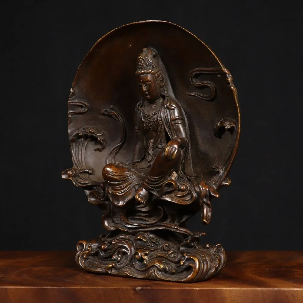 Backlit Guanyin of Compassion and Water-Moon Guanyin Figurine—Perfect for Display in The Living Room or Buddhist Altar Gift