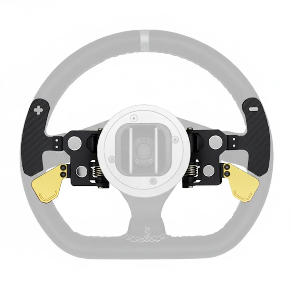 Simube Double Paddle Module for Fanatec Wheel, Carbon Fiber & Aluminum Alloy Featuring Magnetic Shifters and Hall Sensors