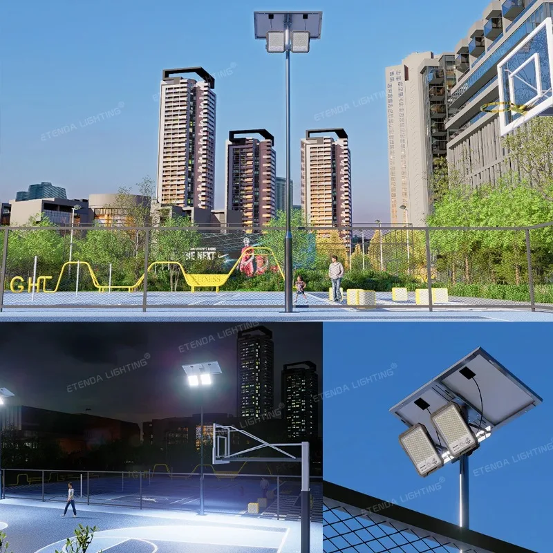 Outdoor Solar Flood Light with Motion Sensor 1200W 1500W Aluminum Solar Flood Light