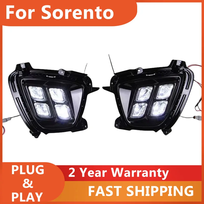 

Car Accessories for Sorento DRL For Sorento Fog Lamps Daytime Running Light High Brightness Guide DRL Four Eye