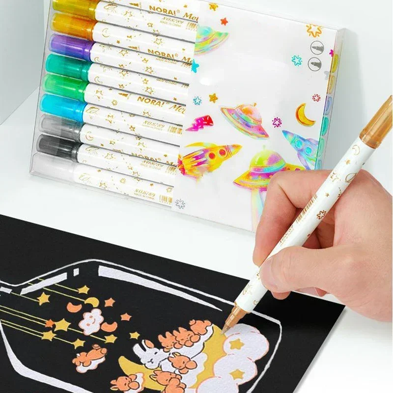 

10 шт., двусторонний маркер, маркер с двойным наконечником, детский художественный набор для раскрашивания карточек, изготовление пластика для скрапбукинга