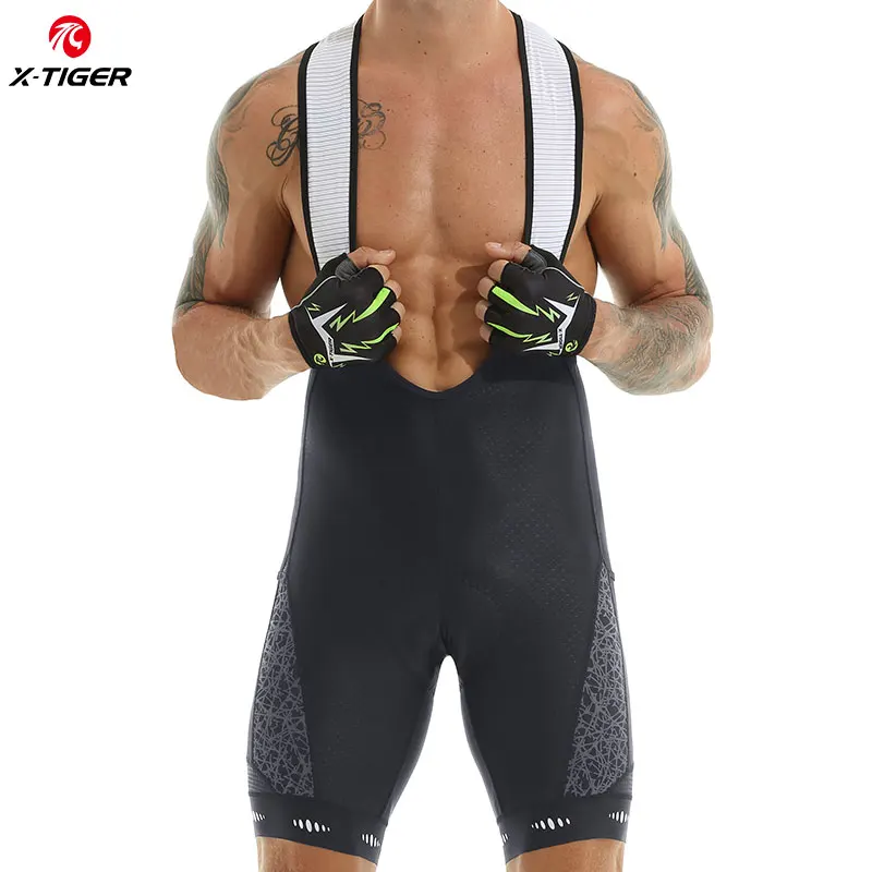 X-TIGER Radfahren Trägerhose 5D Gel Pad Mountainbike Shorts Bretelle Taschen Outdoor Atmungsaktive UPF50+ Bike Tight Fahrrad Shorts