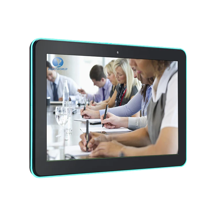 

Wall Mount 14 Inch Touch Screen POE NFC RFID RK3566 Android 11 Surrounding LED Light Bar Booking Display Meeting Room Tablet