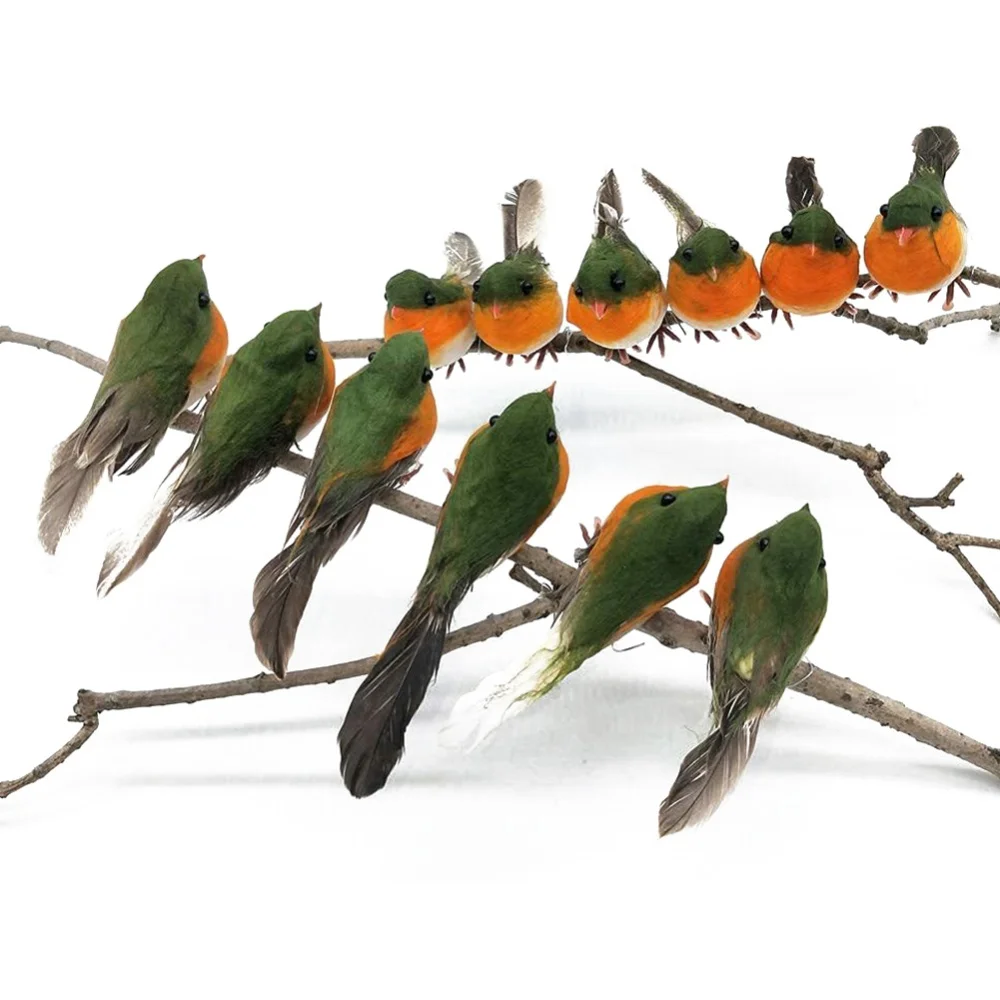 Fake Foam Artificial Robin Bird Christmas Tree Decoration Craft Simulation Feather Birds Wedding Home Garden Yard Ornament