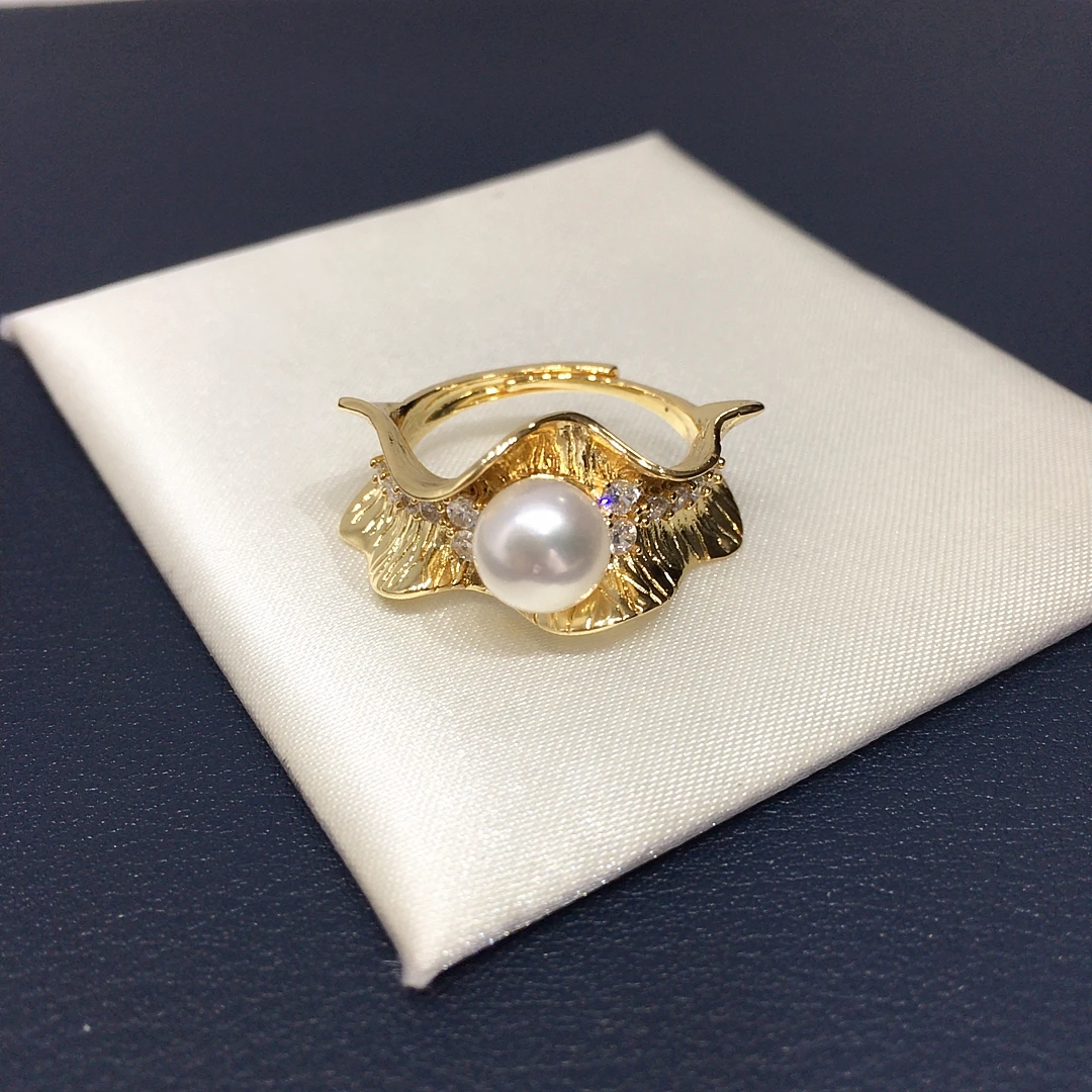 ZHBORUINI لؤلؤ المياه العذبة الدائري 7.5-8 مللي متر الزركون متموجة عالية مجوهرات قابل للتعديل أنيقة موضة هدية للنساء 2025 جديد وصول