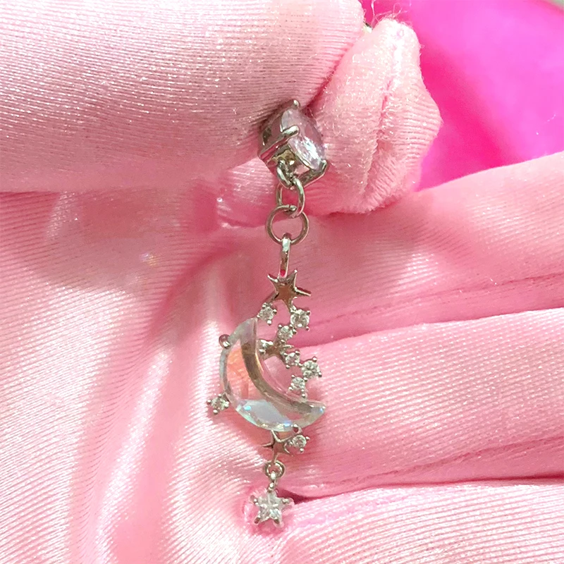 Y2K Accessories Zircon Planet Moon Belly Rings Sexy Fashion Jewelry Cute Butterfly Body Piercing Jewelry Belly Button Rings