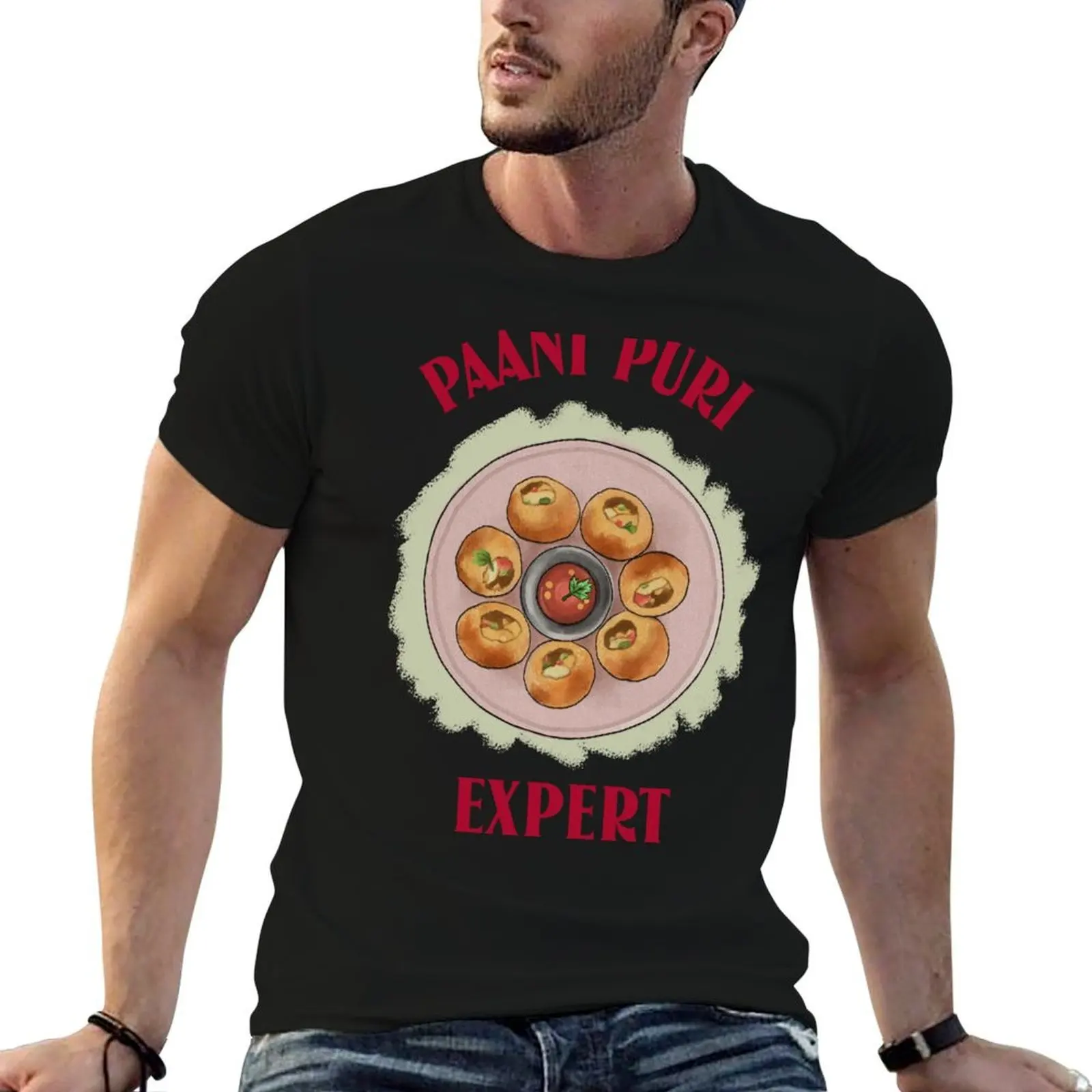 Camiseta Pani Puri Expert con diseño del sur de Asia, camisetas divertidas de algodón para hombre, camisetas gráficas para hombre, camiseta de algodón