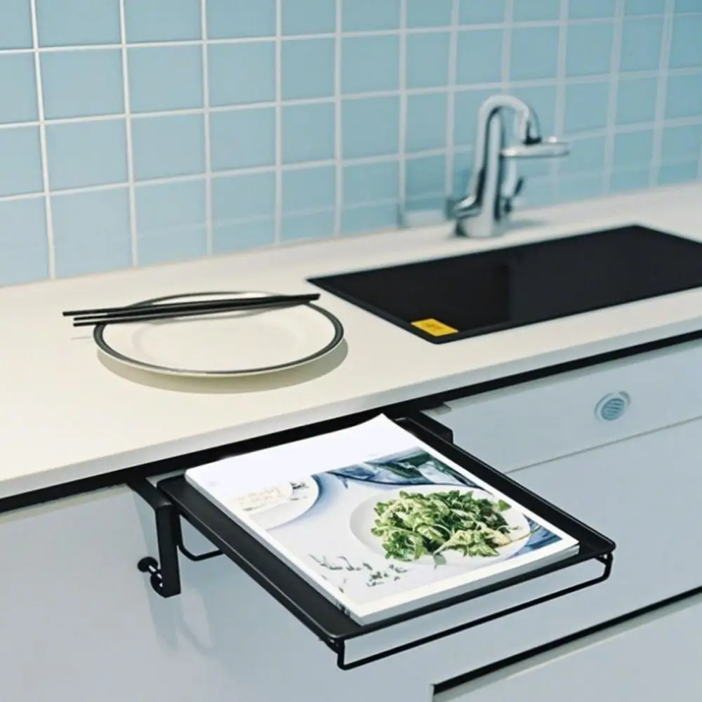 

Carbon Steel Countertop Extender No Drill Wall Mounted Folding Tabletop Shelf Space Saving Adjustable Cabinet Door Organizer