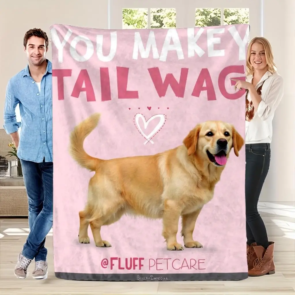 Cozy Dog Lover Blanket Throw Golden Retriever Pet Gift for Mom Dad Home Decor 150x200cm Large Fleece Blanket