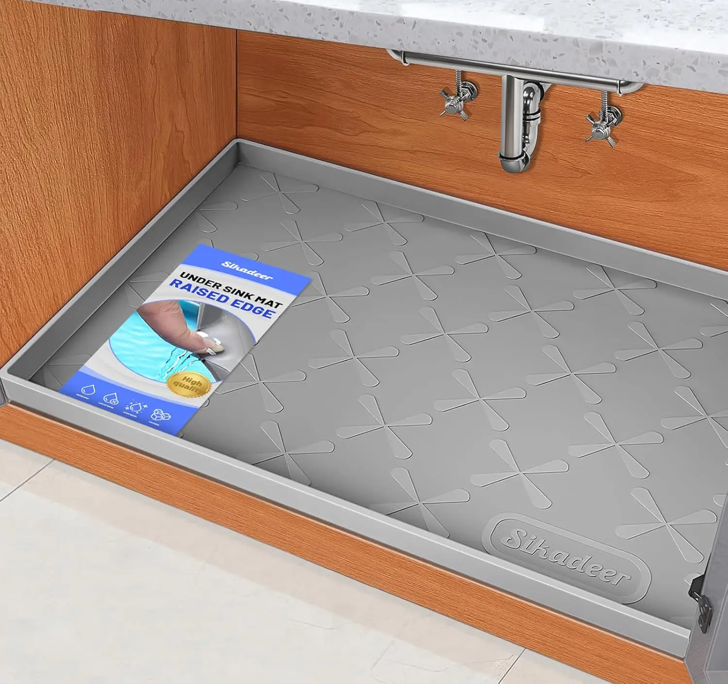 

Under Sink Waterproof Mat 34x22 Silicone Kitchen Drawer Cabinet Liner Protector Storage Organizer Tray