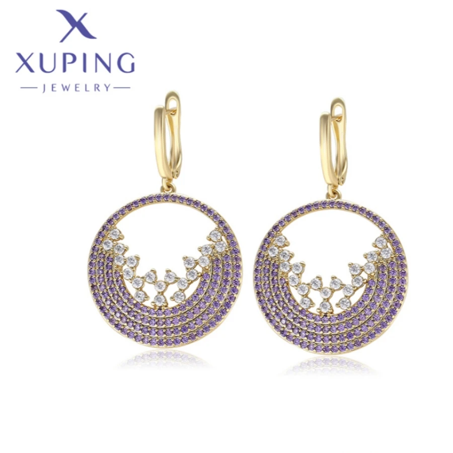 Xuping Jewelry Fashionable Exquisite Light Gold Color Piering Hang Earrings for Women Girls Christmas Party Gifts X000926060