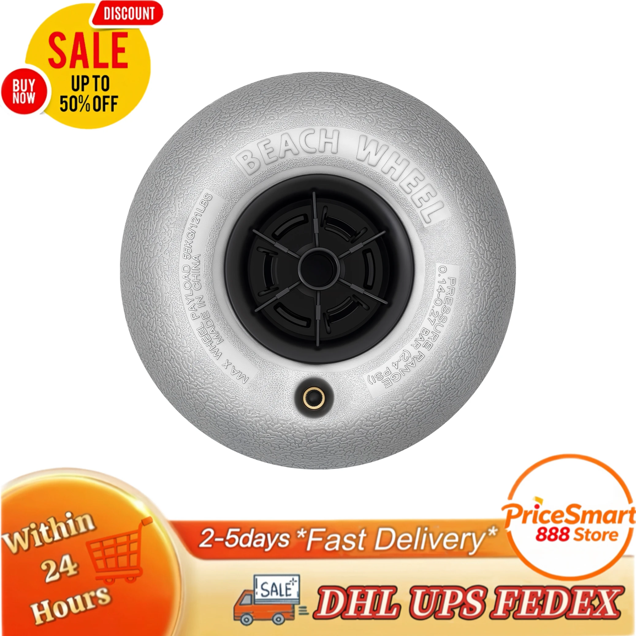 

Beach Replacement Balloon Wheels Tires 2-Pack,Cart Tires for Kayak Dolly Canoe Boat Buggy Carrie