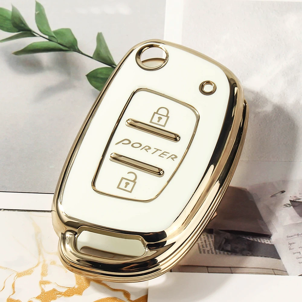 KEYYOU для Hyundai Porter: Чехол-брелок автомобильного ключа с 3 кнопками складной из ТПУ держателем ключей