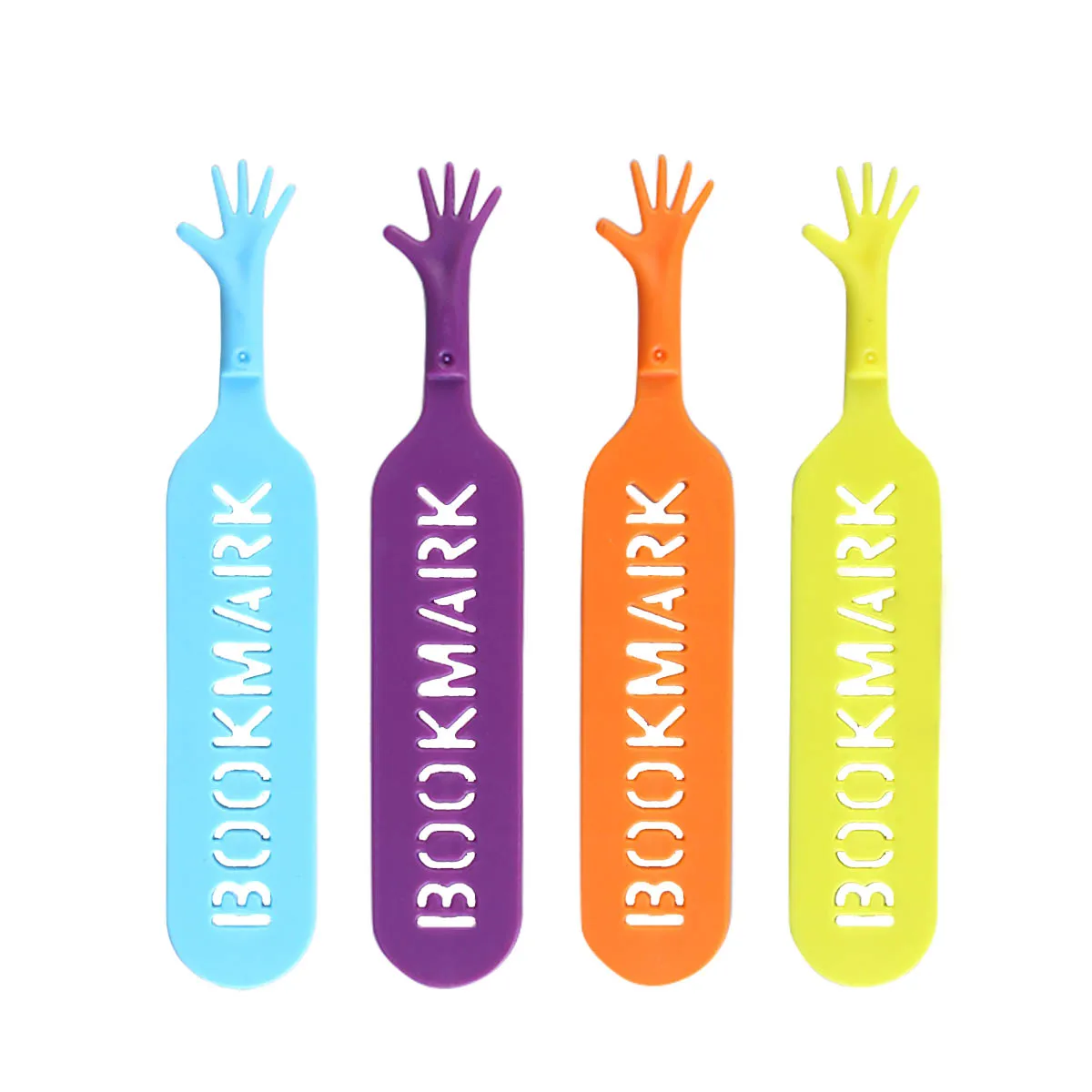 

4pcs Bookmarks Hand-Shaped Novelty Page Markers For Kids Students Plastic Bookmark Decor Study Supplies School Stationery