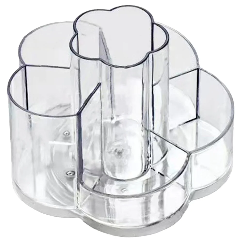 

Makeup Brush Holder Plastic Clear Rotating Organizer for Vanity Table Cosmetics Storage Stationery Organizer Makeup Brush Holder