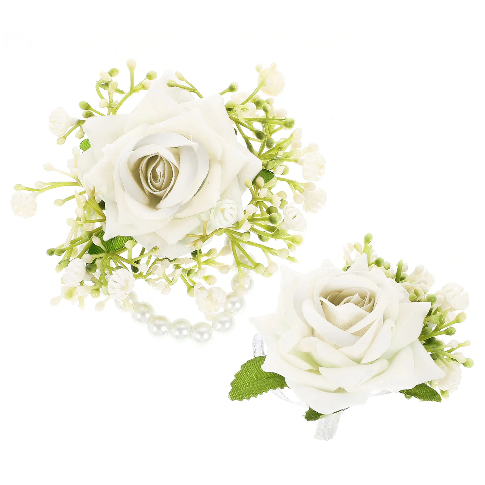 

Ivory Wrist Corsage Bridesmaid Sisters Handmade Flower Artificial Silk Rose Bracelet Flowers For Wedding Dancing Party Decor