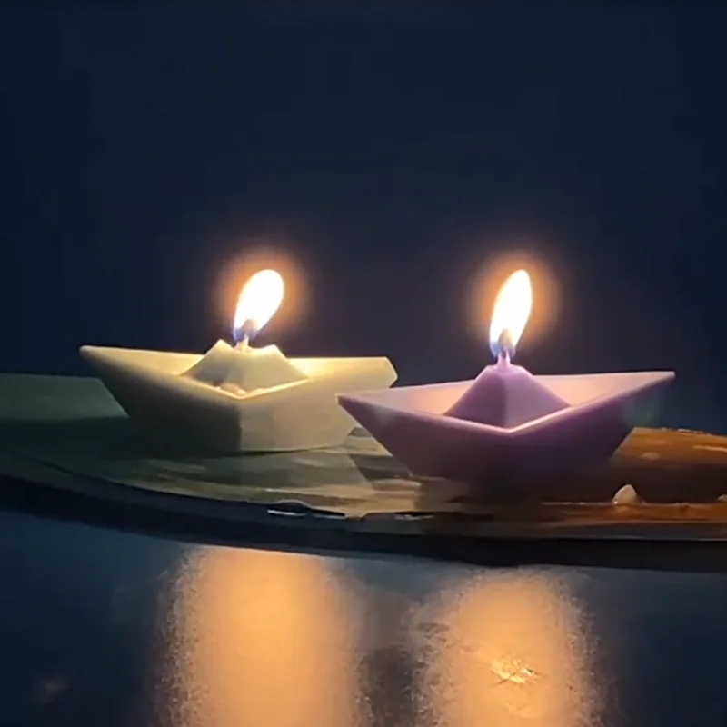 Prayer Ship Silicone Mold 3D Paper Boat Soap Scented Candle Mold Home Decor Craft DIY Cake Decorating Tool