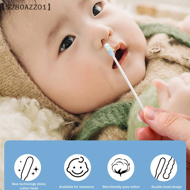 〔HMA58〕50/100Pcs Sticky Ear Pick Adhesive Cotton Swab Ear Clean Reusable Sticky Ear Sticks Sticky Cotton Swab Ear Cleaning Too