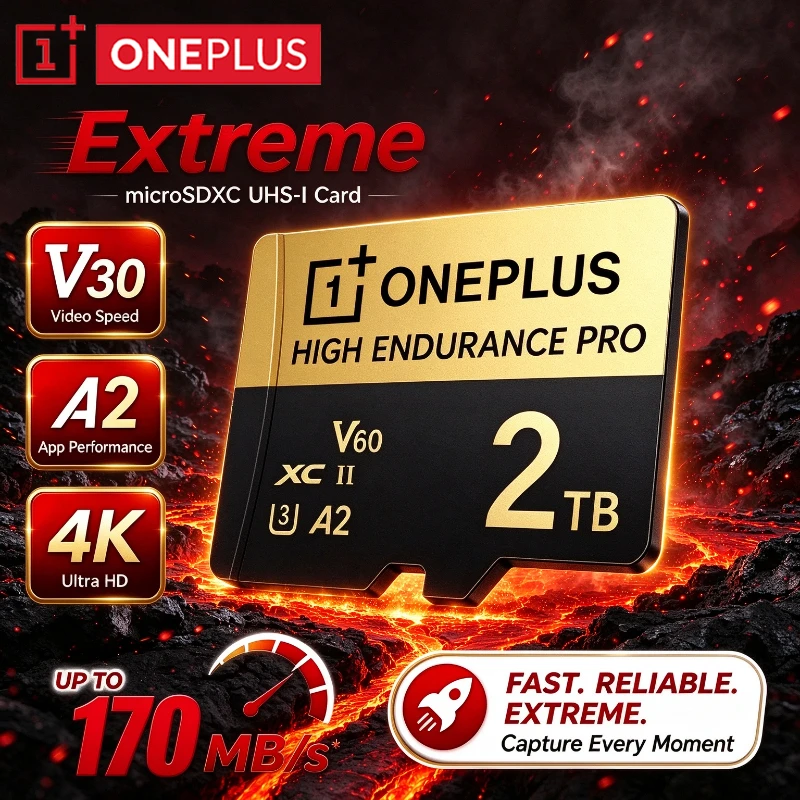 OnePlus V30 2TB  Ultra-Speed  A2 4K SD Card 512GB 256GB 128GB Memory Card 1TB Micro TF SD Adapter for Phone/Tablet/PC Cross-Use