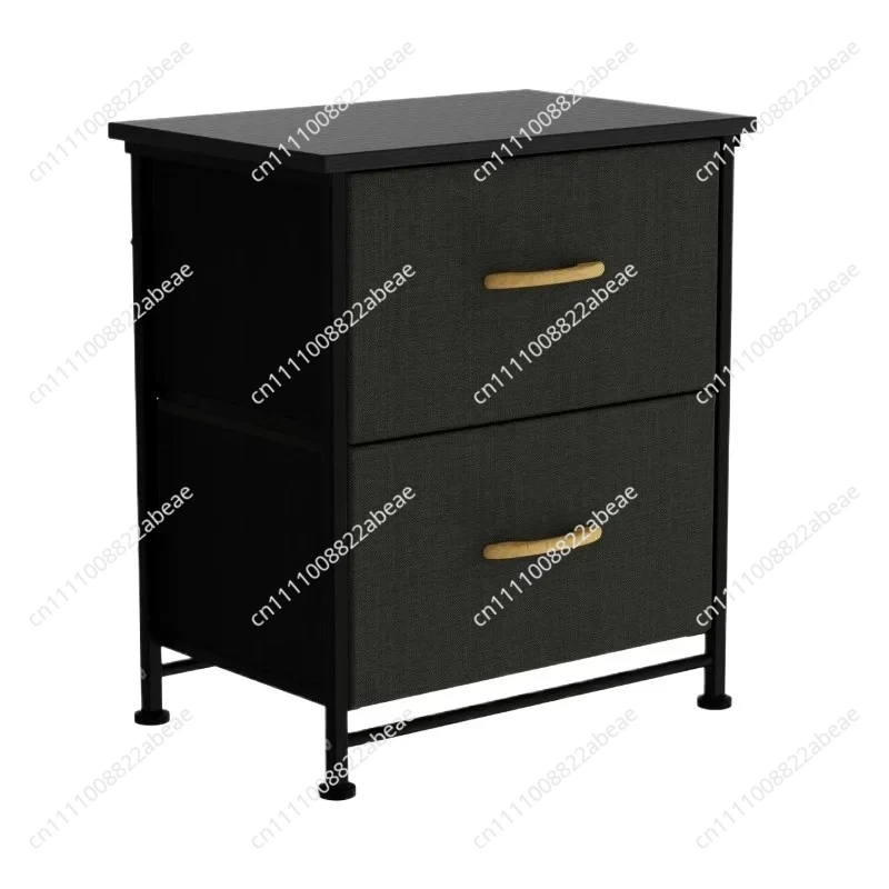 Modern Solid Wood Bedside Cabinet, Multi-Tier Double Drawer Nightstand, Freestanding Storage Unit,  Large-Capacity Organizer