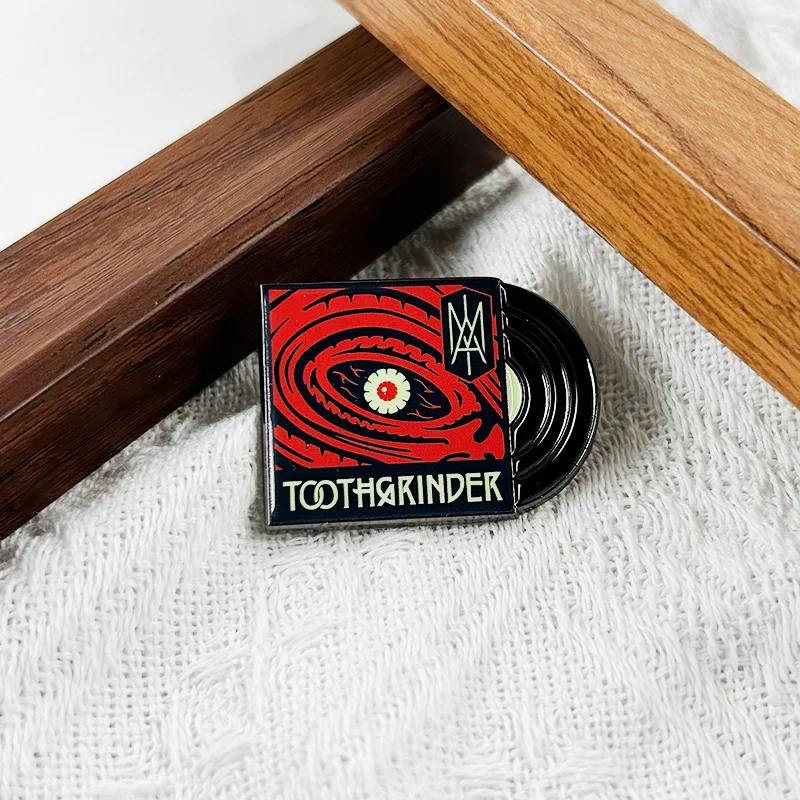 

I Am Album Cover Enamel Pin Custard-Colored Vinyl Record Badge Metalcore Band Inspired Brooch Radio Rock Style Jewelry