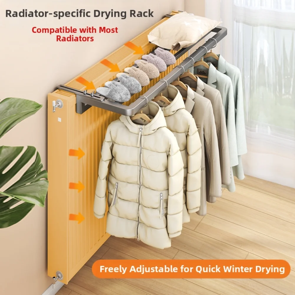 1 unidad de toallero, radiador, secador de ropa con calefacción, secador de ropa de pared para uso interior y exterior, estantes de secado de ropa de acero al carbono